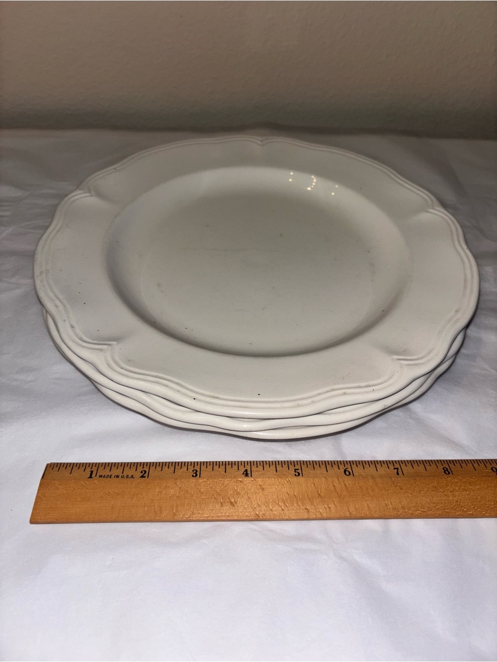 3 Sears Federalist White Ironstone Dinner Plate 10.5" Japan 4238